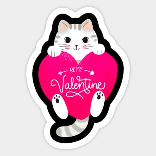 Be My Valentine Funny Valentines Day Cat Sticker